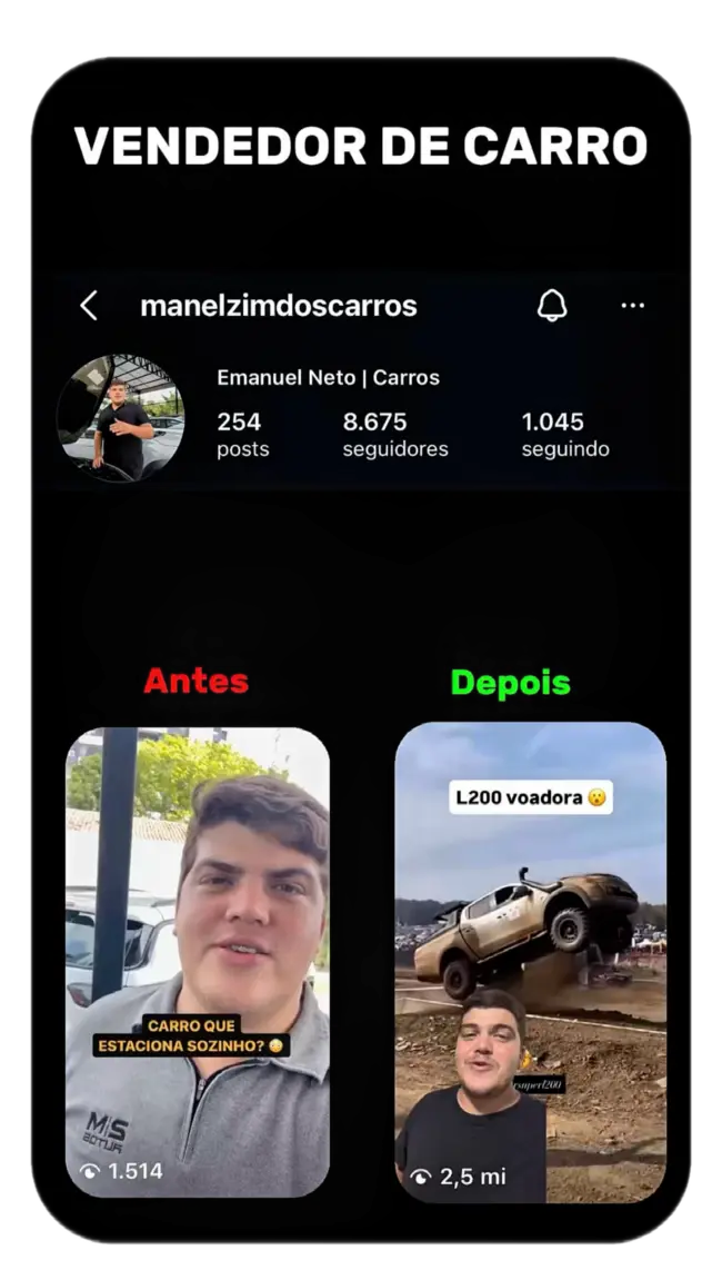Resultado de aluno vendedor de carros